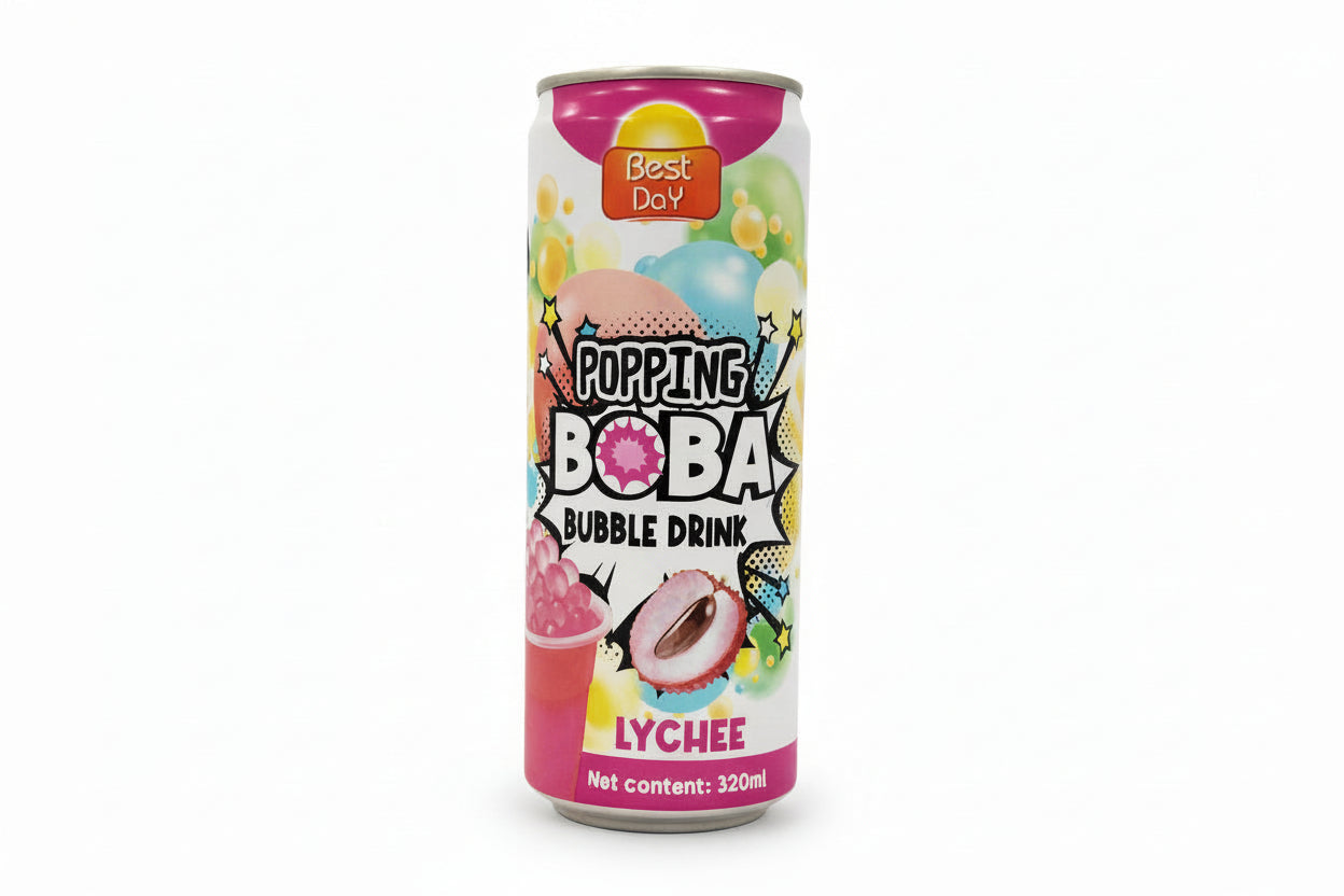 BEST DAY POPPING BOBA BUBBLE LYCHEE DRINK(320ml)