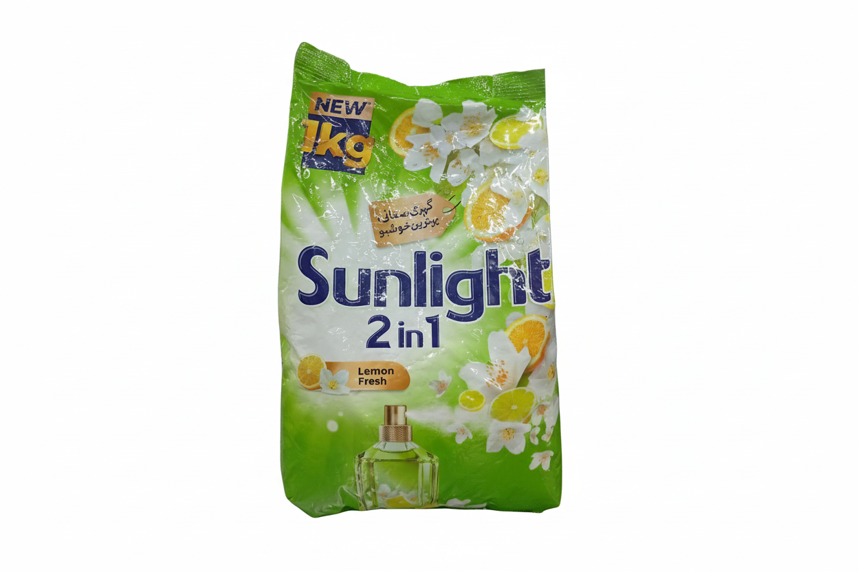 Sunlight 2 in 1 Lemon Fresh Detergent Powder(1kg) - Sana Cash N Carry Pakistan