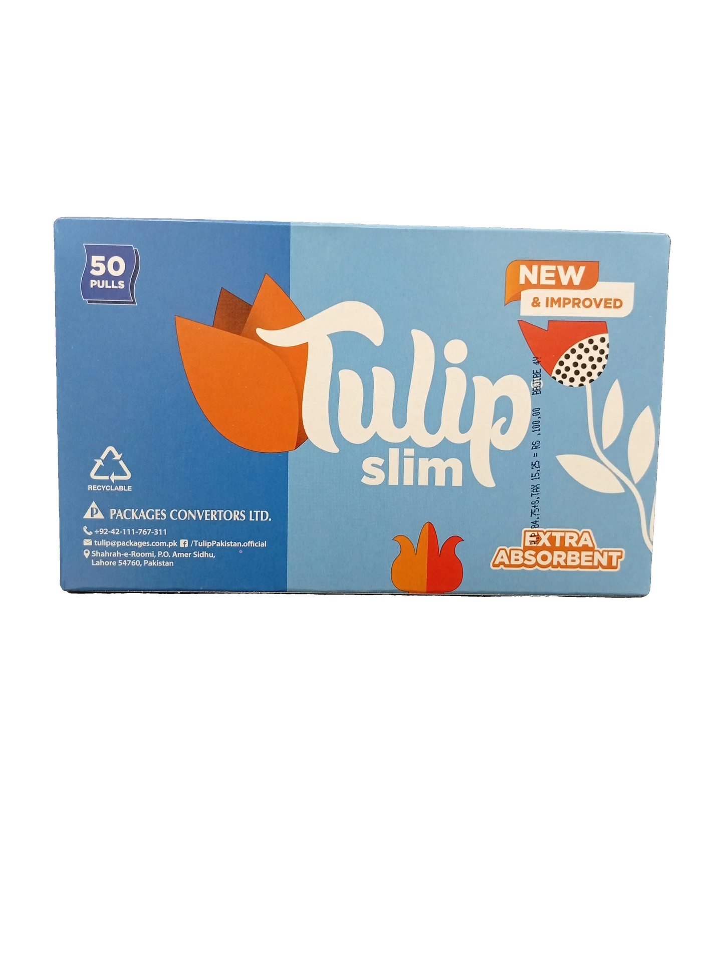 Tulip Slim Tissue Box(50Pulls) - Sana Cash N Carry Pakistan