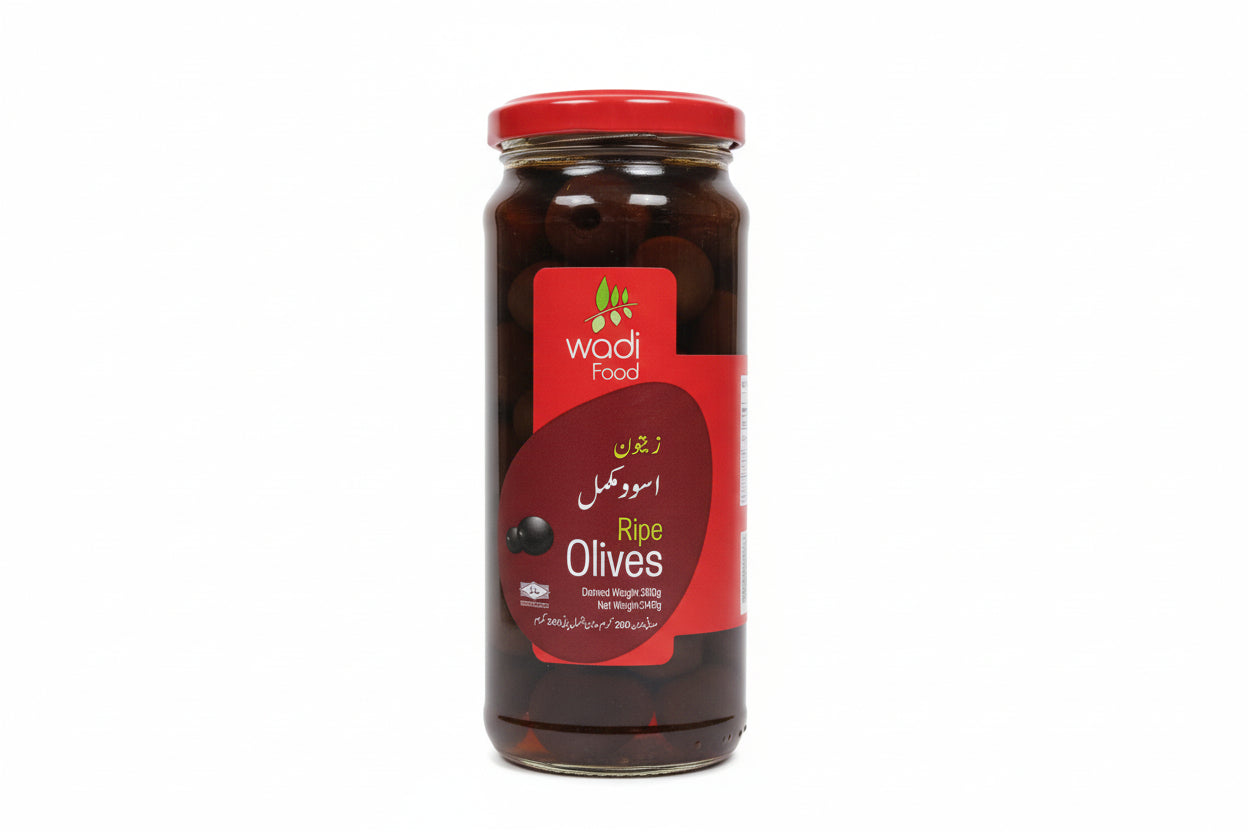 WADI FOOD BLACK OLIVES RIPE(340gm)