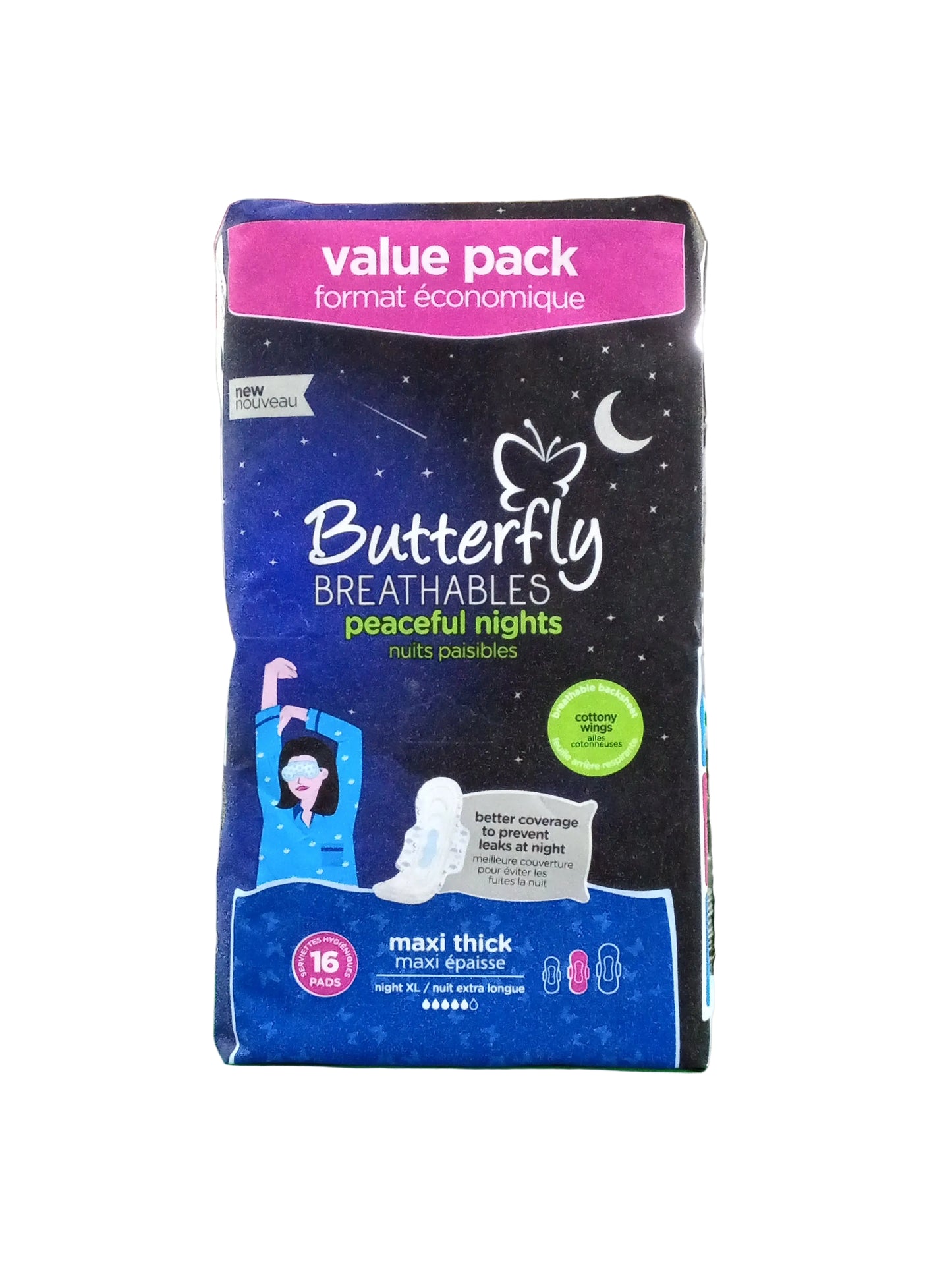 Butterfly Stick on medium napkins pads 16 Pcs