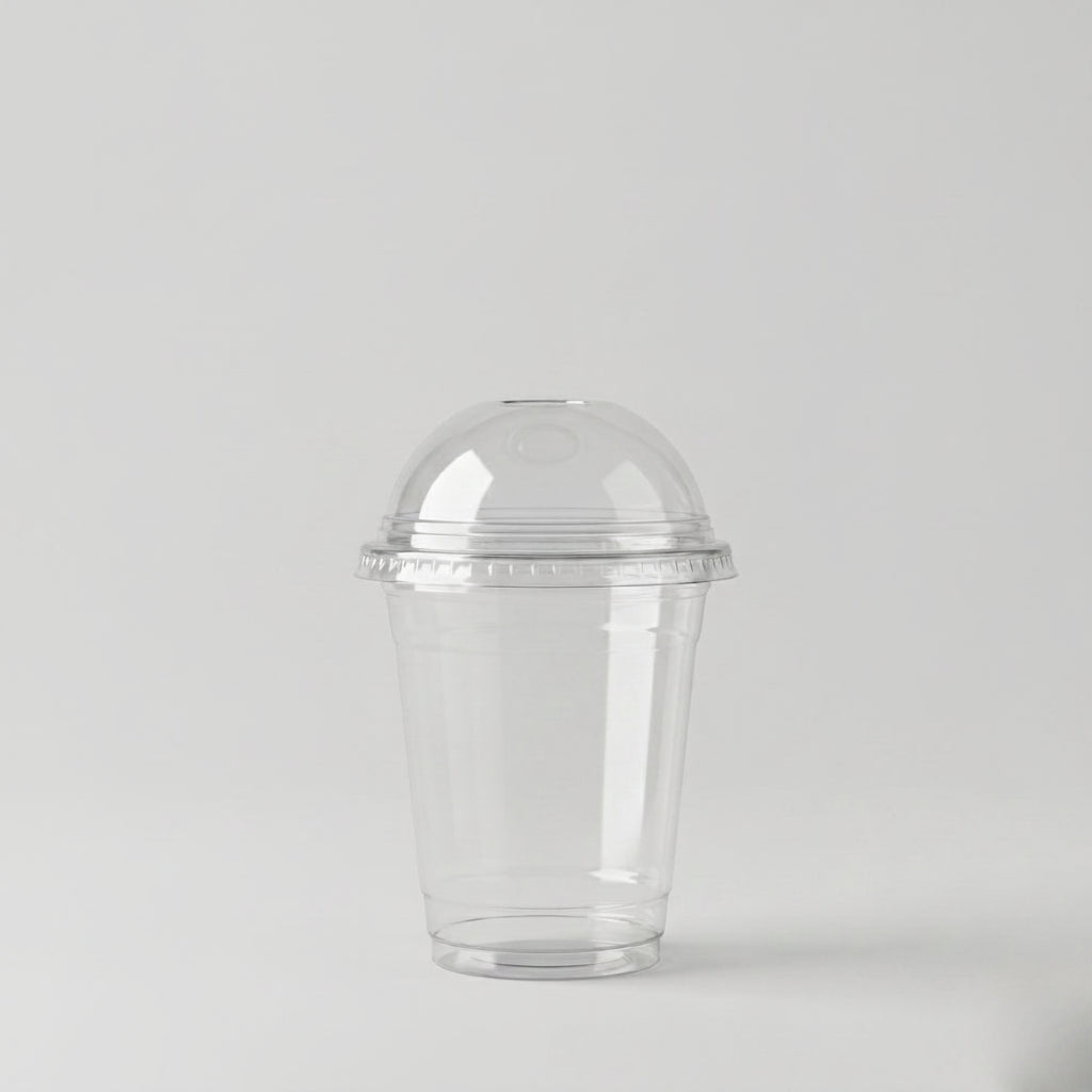 PET GLASS WITH DOME LID(10pcs)