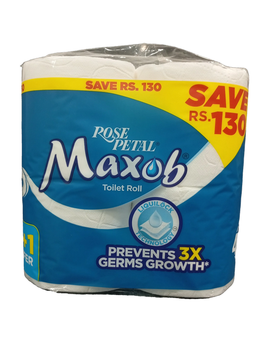 Rose Petal Maxob Toilet Roll Tissue(3+1) Pack - Sana Cash N Carry Pakistan