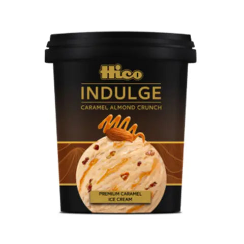 HICO INDULG CARAMEL ALMOND CRUNCH ICE CREAM