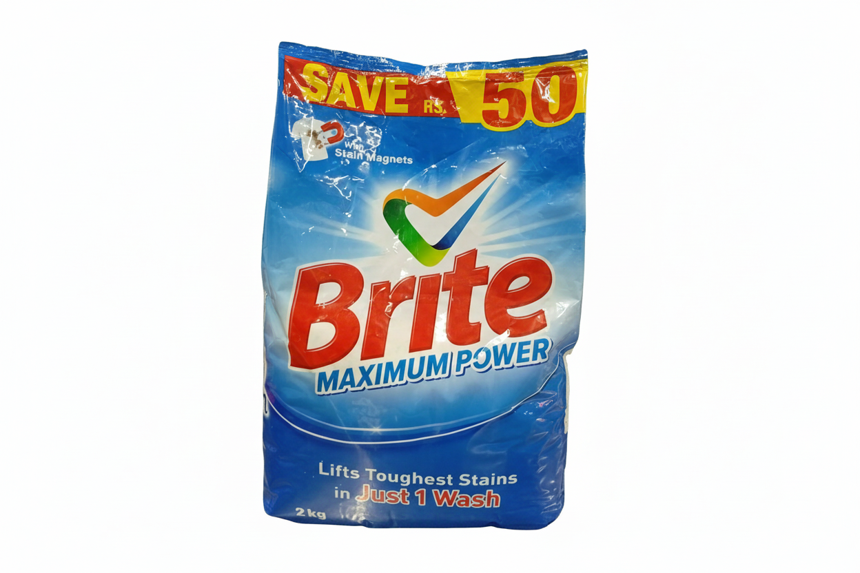 Brite Maximum Power Detergent Powder(2kg) - Sana Cash N Carry Pakistan
