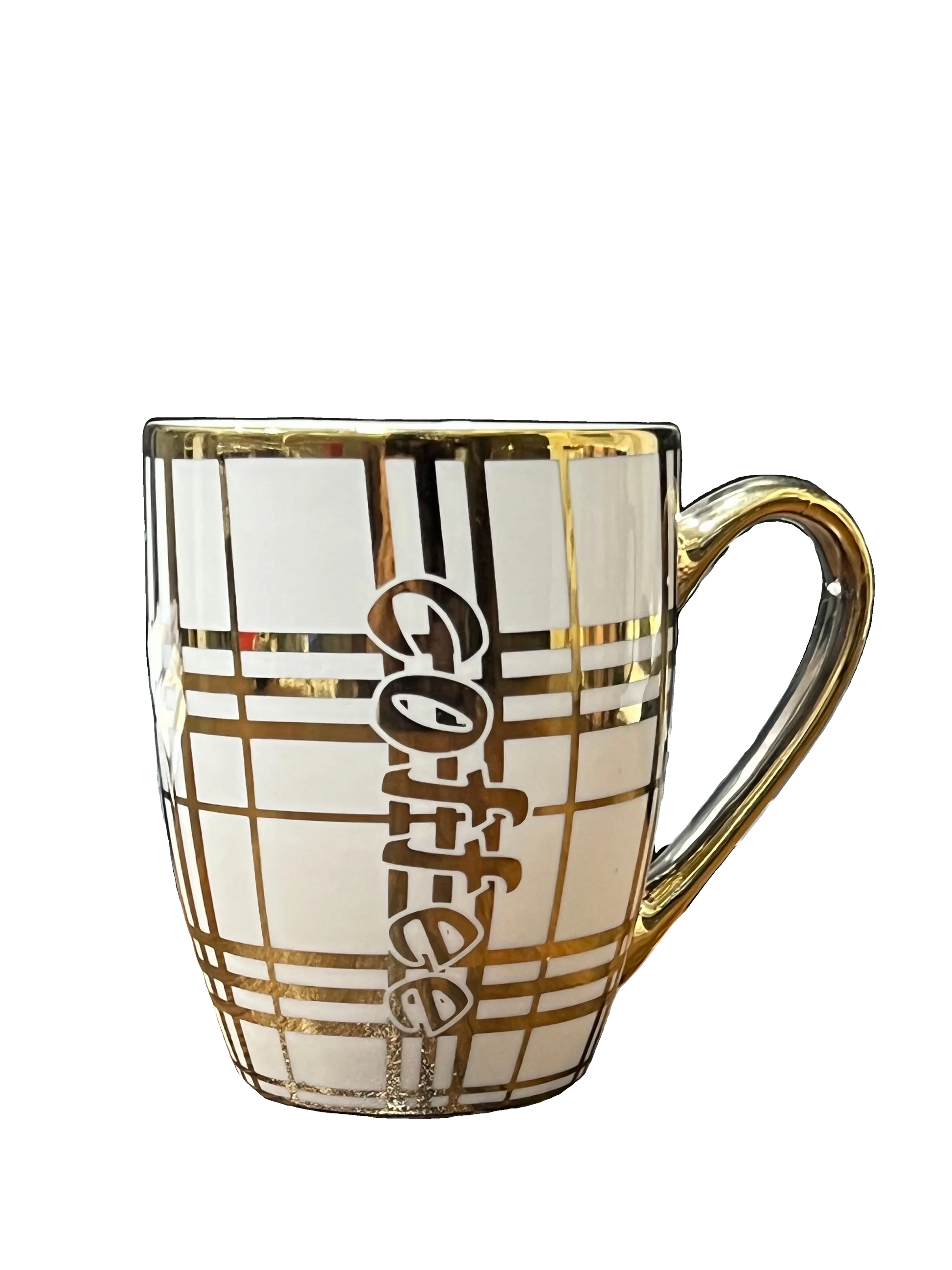 Golden Plaid Coffee Mug - Sana Cash N Carry Pakistan
