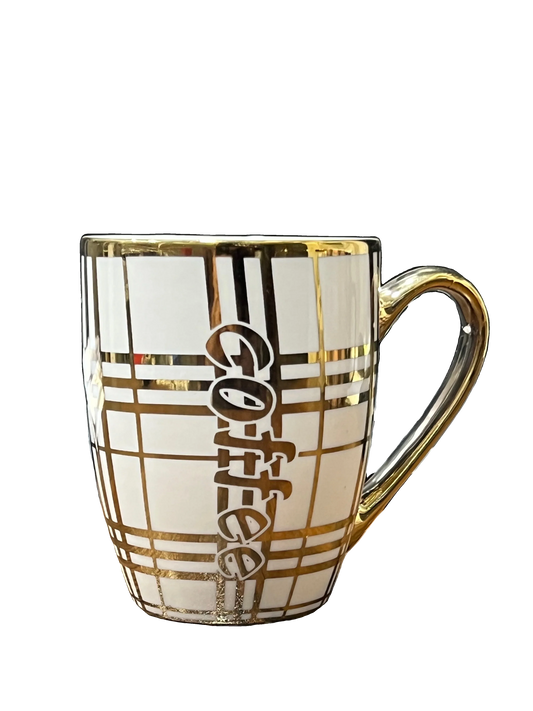 Golden Plaid Coffee Mug - Sana Cash N Carry Pakistan