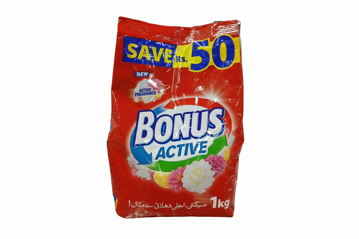 Bonus Active Detergent Powder(1kg) - Sana Cash N Carry Pakistan