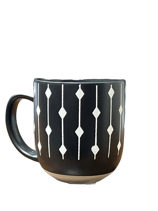 Black & White Striae Mug - Sana Cash N Carry Pakistan