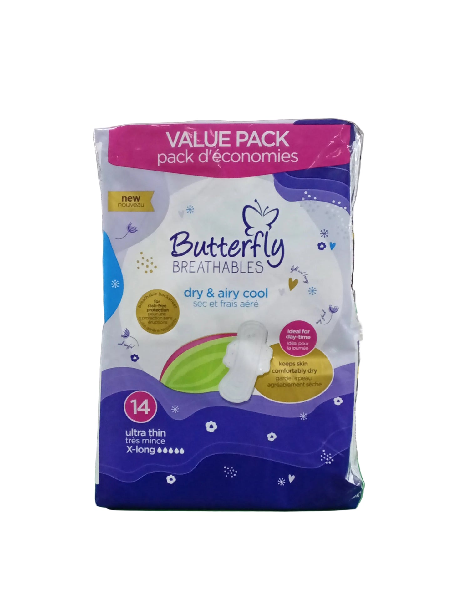 Butterfly dry & Airy cool long pads 16 pcs