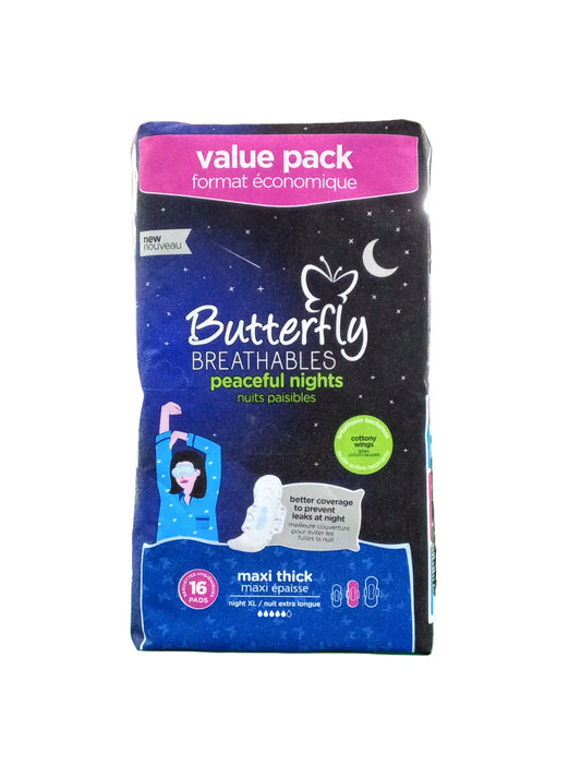 Butterfly Stick on medium napkins pads 16 Pcs