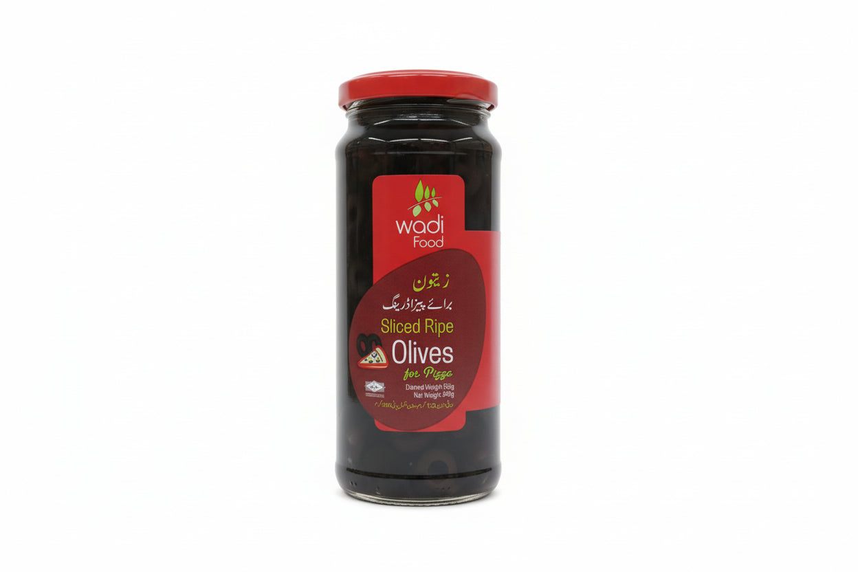 WADI FOOD BLACK OLIVES SLICED RIPE(340g)
